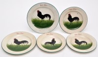 Lot 108 - Two 8 3/8in and three 7 1/2in Wemyss black...