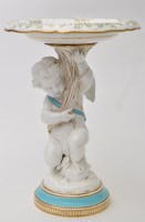 Lot 124 - Bone china cherub comport, the cherub form...