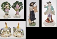 Lot 125 - Pair of Derby style figures, with floral...