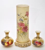 Lot 138 - Two Royal Worcester 'fallen fruit' squat vases,...