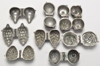 Lot 285 - Nine 19th and early 20th Century hinged metal...