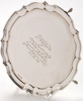 Lot 416 - An Elizabeth II silver waiter, by H.Y.C.,...