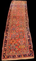 Lot 836 - A Bidjar runner, with bold floral design on...