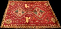Lot 906 - A Qashqai tribal rug, with double lozenge...