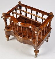 Lot 979 - A 19th Century burr walnut canterbury, the...