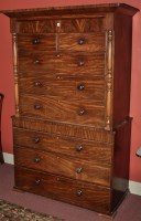 Lot 999 - A Victorian mahogany tallboy, the flared...
