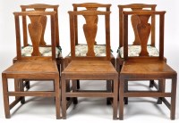 Lot 1002 - A set of six Georgian oak near matching solid...