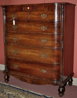 Lot 1009 - A George III mahogany chest of two short and...