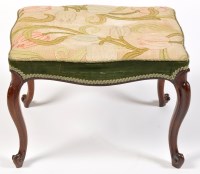 Lot 1028 - A Victorian mahogany stool, upholstered in...