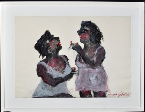 Lot 31 - Renate Gobel ''Zwei Frauen'' 1967 Signed and...