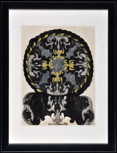 Lot 186 - Scottie Wilson ''No. 67'' Ink and watercolour...