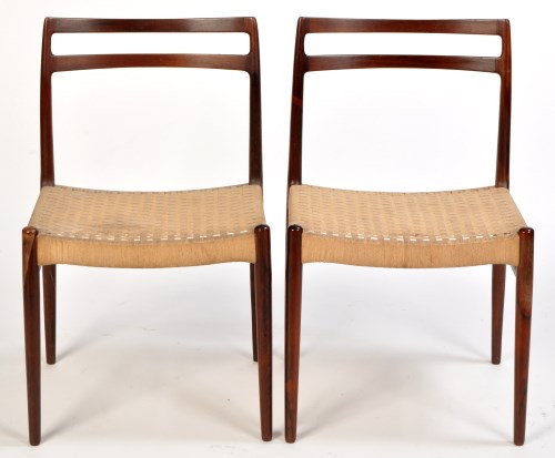 Lot 7 - A set of eight rosewood dining chairs...
