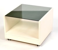 Lot 50 - A white painted coffee table, with smoked...