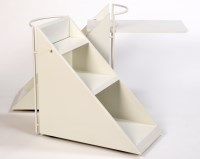 Lot 61 - A pair of white coloured library book trolleys,...