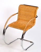 Lot 62 - A wicker and chromed tube chair, 88cms (35in.)...
