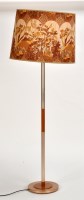 Lot 77 - A teak and metal lamp standard, c.1970's,...