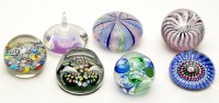 Lot 104 - A modern glass paperweight of millefiori...