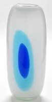 Lot 112 - A modern blue and white glass vase, 46cms...