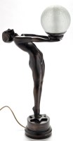 Lot 185 - An Art Deco style table lamp, bronzed...