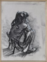 Lot 325 - Norman Stansfield Cornish ''ANN WATCHING TV'' -...