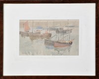 Lot 328 - Phyllis Tiel Jordan ''HERRING BOATS, ST. IVES''...