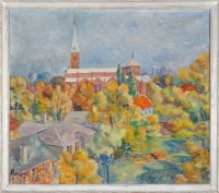 Lot 459 - Viggo Stender DANISH LANDSCAPE WITH A PATH BY...