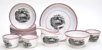 Lot 373 - Bone china printed lustreware part tea service,...