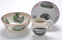Lot 386 - Two Lustreware coloured printed bowls of...