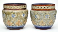 Lot 397 - Near pair of Royal Doulton stoneware...