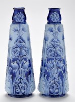 Lot 407 - Pair of Moorcroft Florian ware inverted funnel-...