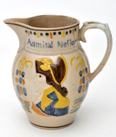 Lot 419 - Prattware 'Marine' jug, with ''Admiral Nelson''...