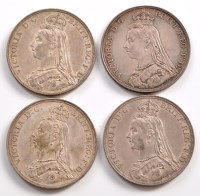 Lot 737 - Victoria Crowns 1887, 1888, 1889 and 1890...