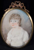 Lot 38 - British School c.1800 A MINIATURE HALF-LENGTH...