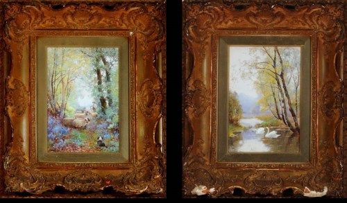 Lot 138 - Benjamin D*** Sigmund (fl.1880-1904) SWANS ON...