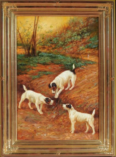 Lot 204 - Arthur Wardle (1864-1949) THREE TERRIERS AT A...