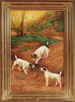 Lot 204 - Arthur Wardle (1864-1949) THREE TERRIERS AT A...
