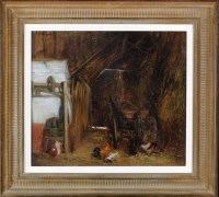 Lot 236 - John Atkinson (1863-1924) A BARN INTERIOR WITH...