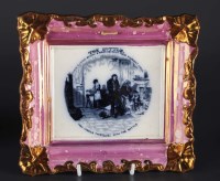 Lot 351 - Moore & Co: a pink lustre blue printed ''The...