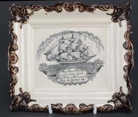 Lot 357 - A ''May peace and plenty'' plaque, brown...