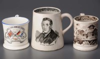 Lot 385 - A North Eastern pottery tankard, printed with...