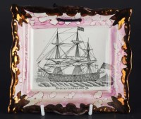 Lot 391 - Dixon & Co, Sunderland: a pink lustre plaque ''...