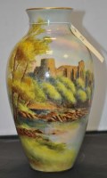 Lot 419 - Royal Worcester: a vase, transfer printed with...