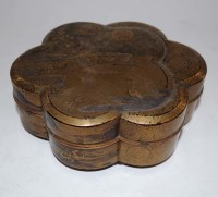 Lot 494 - A gilt lacquer flower pattern box, decorated...