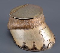 Lot 501 - An Edwardian horse's hoof inkwell, plated...