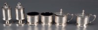 Lot 548 - A pair of George VI mustard pots and a pair of...