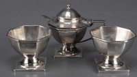 Lot 564 - A George V three-piece condiment set, S.W....