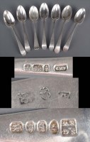 Lot 641 - Five George III dessert spoons, by Samuel...