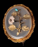 Lot 784 - A mid Victorian chalcedony, coral, turquoise...