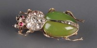 Lot 914 - A chrysoprase and diamond brooch, c.1880,...