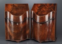 Lot 1024 - A pair of George III mahogany serpentine...